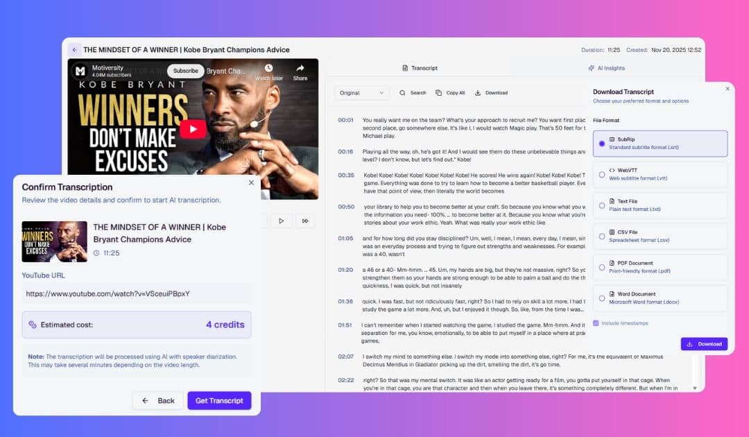Generate Transcript From Video Free Audio and Video to Text Converter - Transcriptly