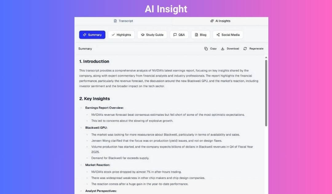 AI Insights Panel with Enhanced Visualizations