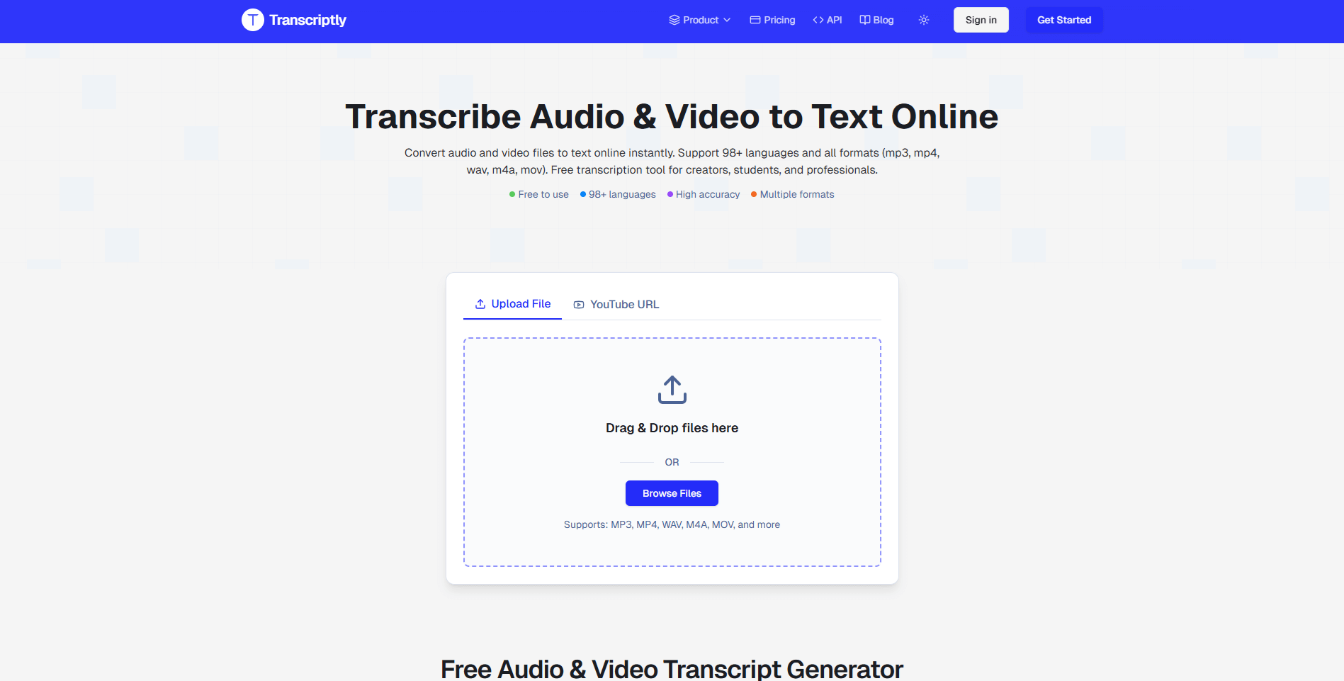 Transcriptly Redesigned Homepage
